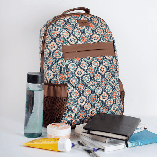 Amic Women Jute Printed Handcrafted Office, College Handbag 18 L Backpack - Amic