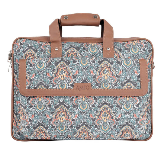 Stylish Paisley Laptop Bag with Vegan Leather | AMIC - Amic