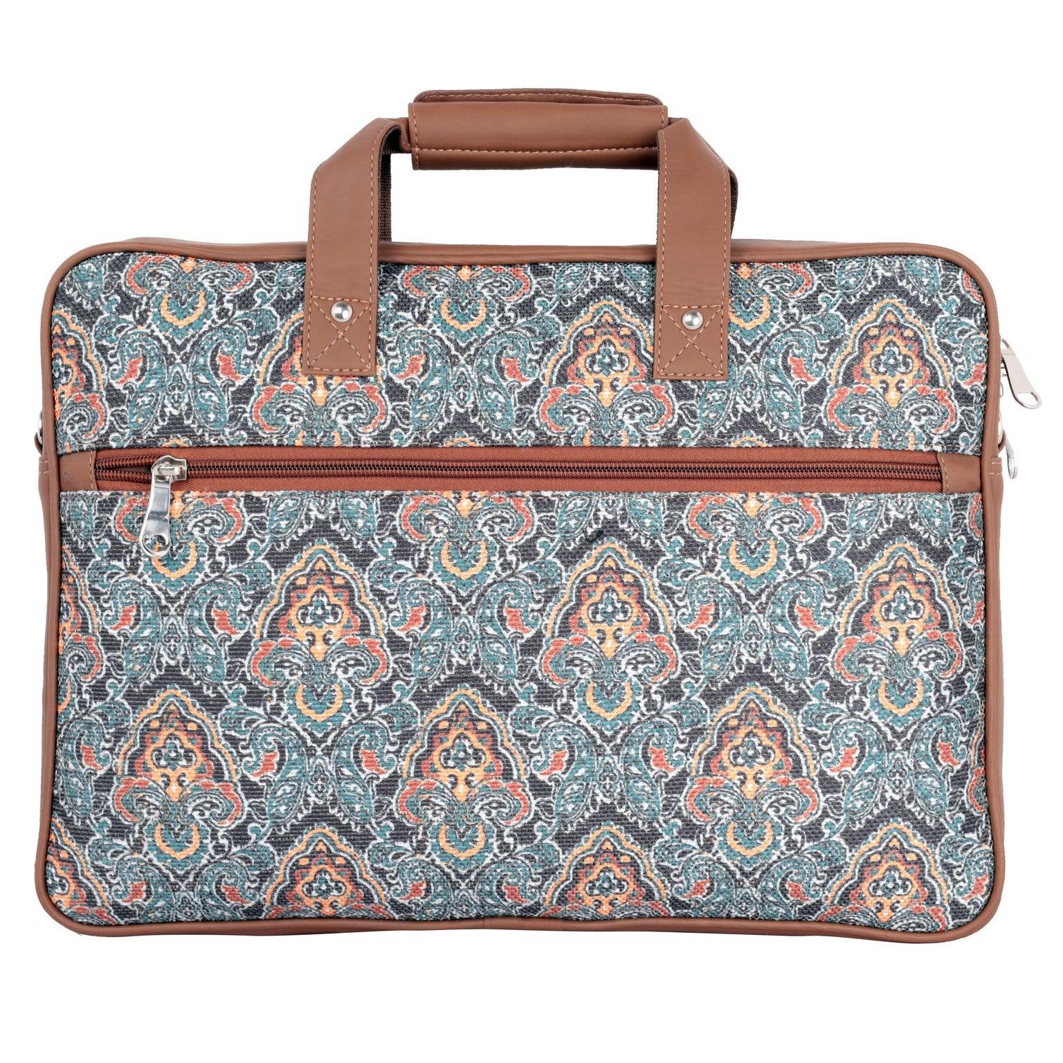 Stylish Paisley Laptop Bag with Vegan Leather | AMIC - Amic