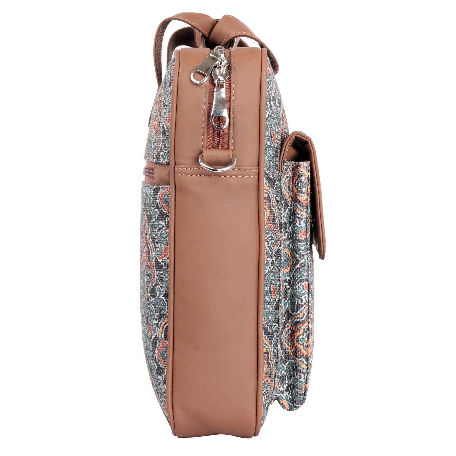 Stylish Paisley Laptop Bag with Vegan Leather | AMIC - Amic