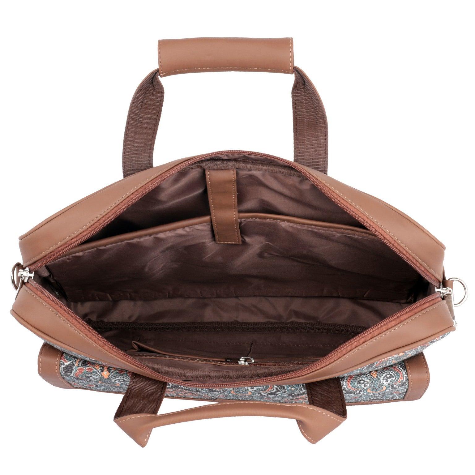 Stylish Paisley Laptop Bag with Vegan Leather | AMIC - Amic