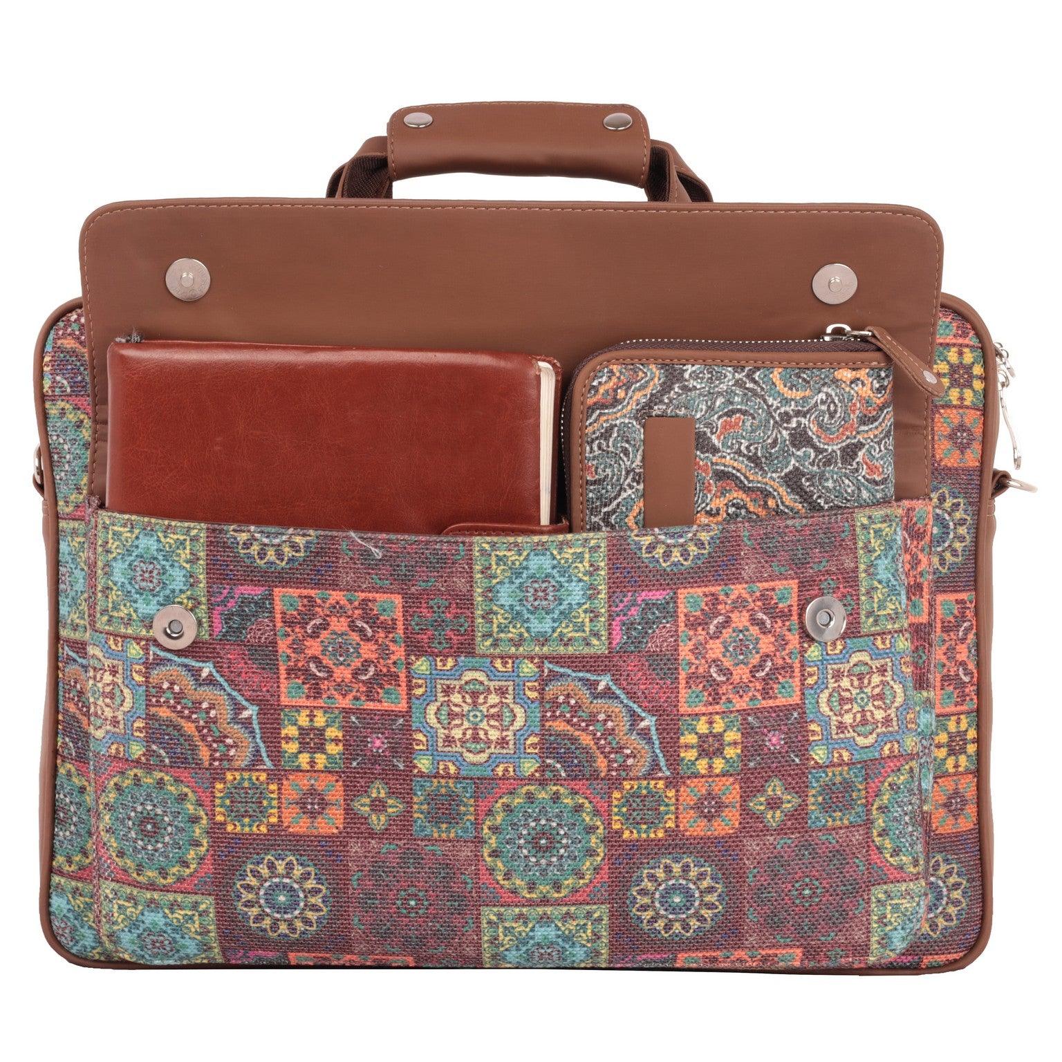 Vibrant Multicolor Laptop Bag with Vegan Leather Straps | AMIC - Amic