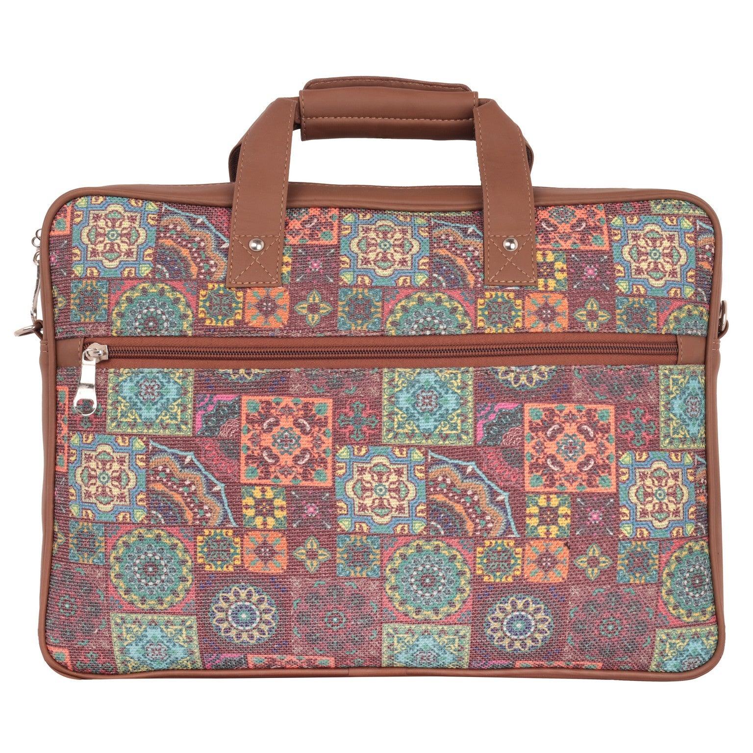 Vibrant Multicolor Laptop Bag with Vegan Leather Straps | AMIC - Amic