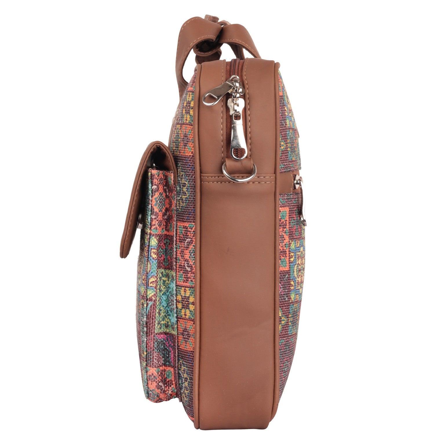 Vibrant Multicolor Laptop Bag with Vegan Leather Straps | AMIC - Amic