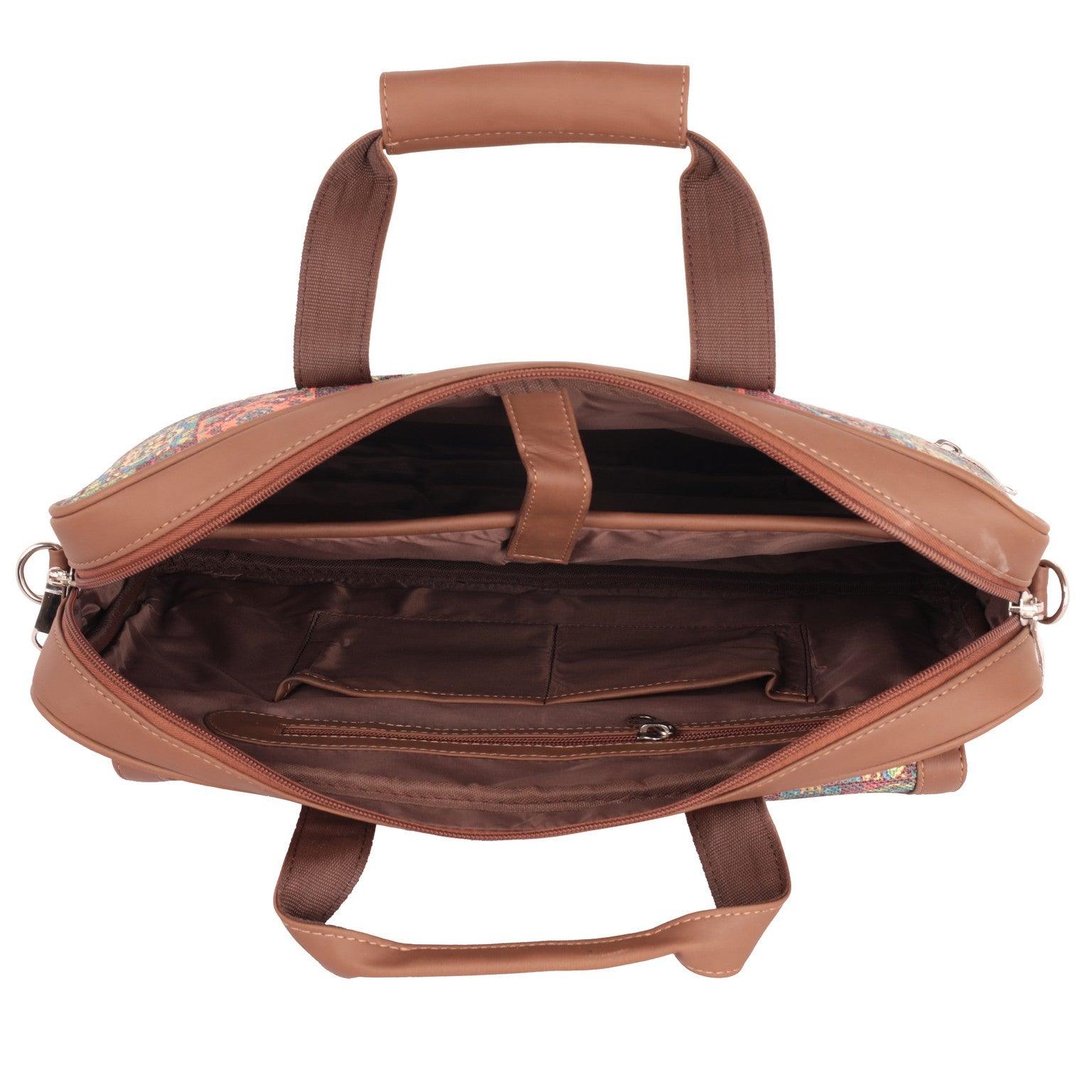 Vibrant Multicolor Laptop Bag with Vegan Leather Straps | AMIC - Amic