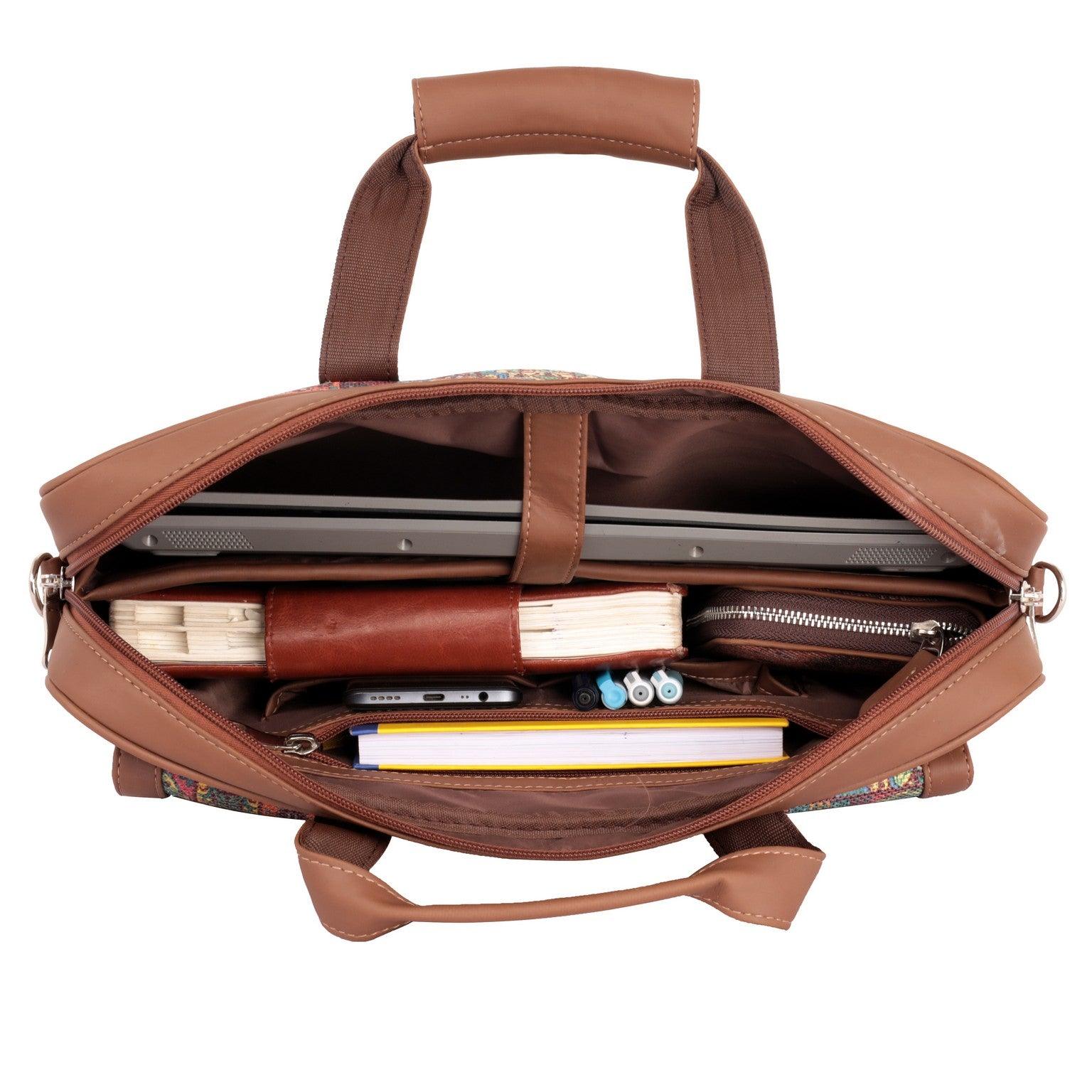 Vibrant Multicolor Laptop Bag with Vegan Leather Straps | AMIC - Amic