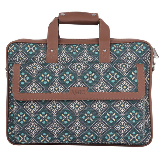 Stylish Diamond-Patterned Laptop Bag with Vegan Leather | AMIC - Amic