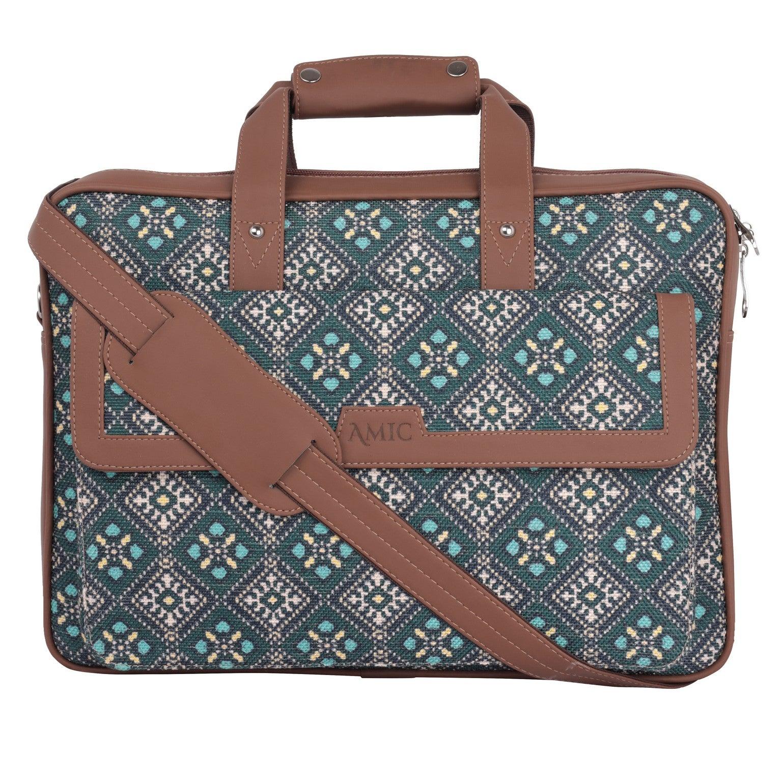 Stylish Diamond-Patterned Laptop Bag with Vegan Leather | AMIC - Amic