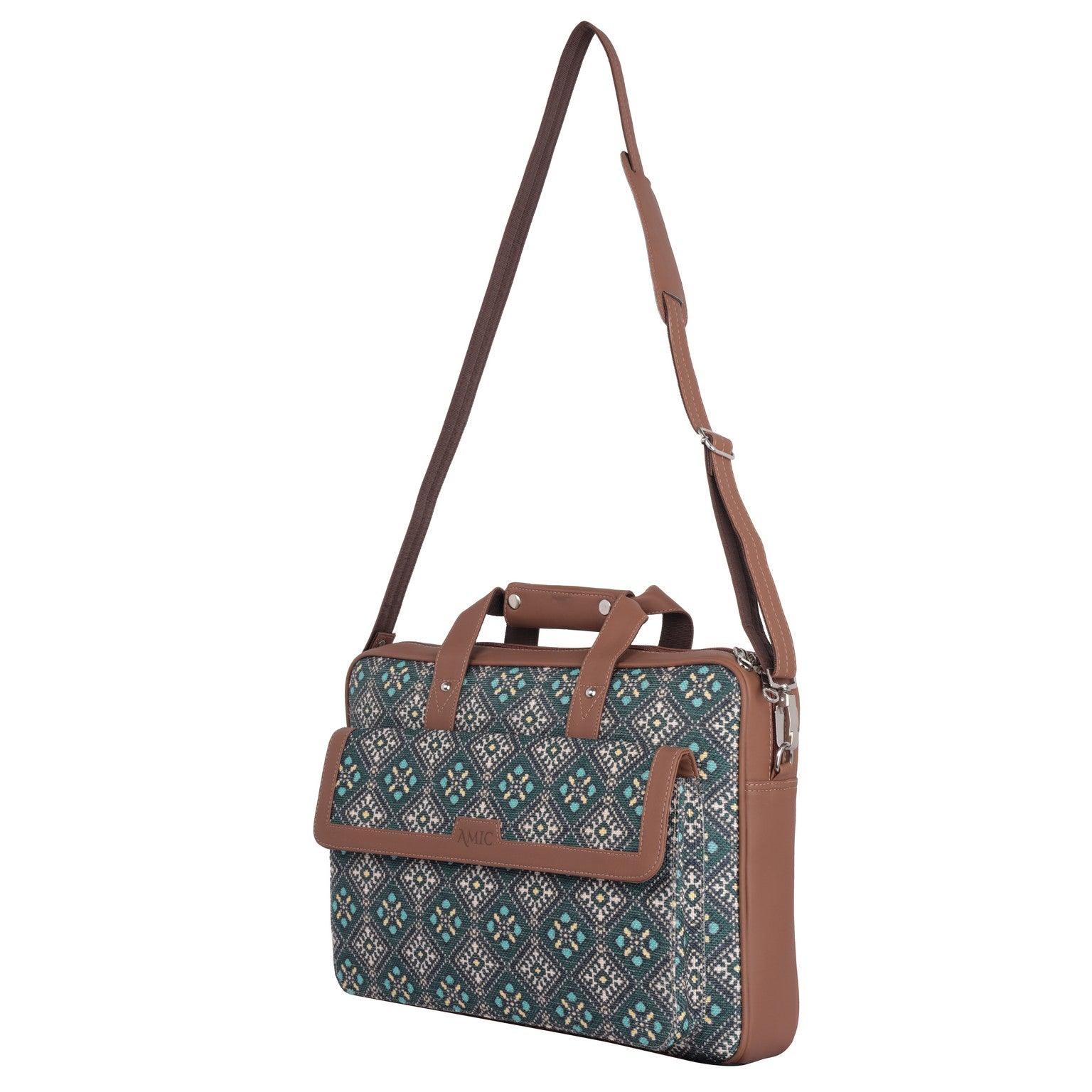 Stylish Diamond-Patterned Laptop Bag with Vegan Leather | AMIC - Amic
