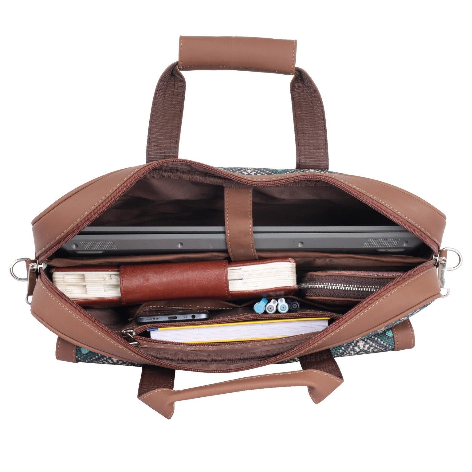 Stylish Diamond-Patterned Laptop Bag with Vegan Leather | AMIC - Amic