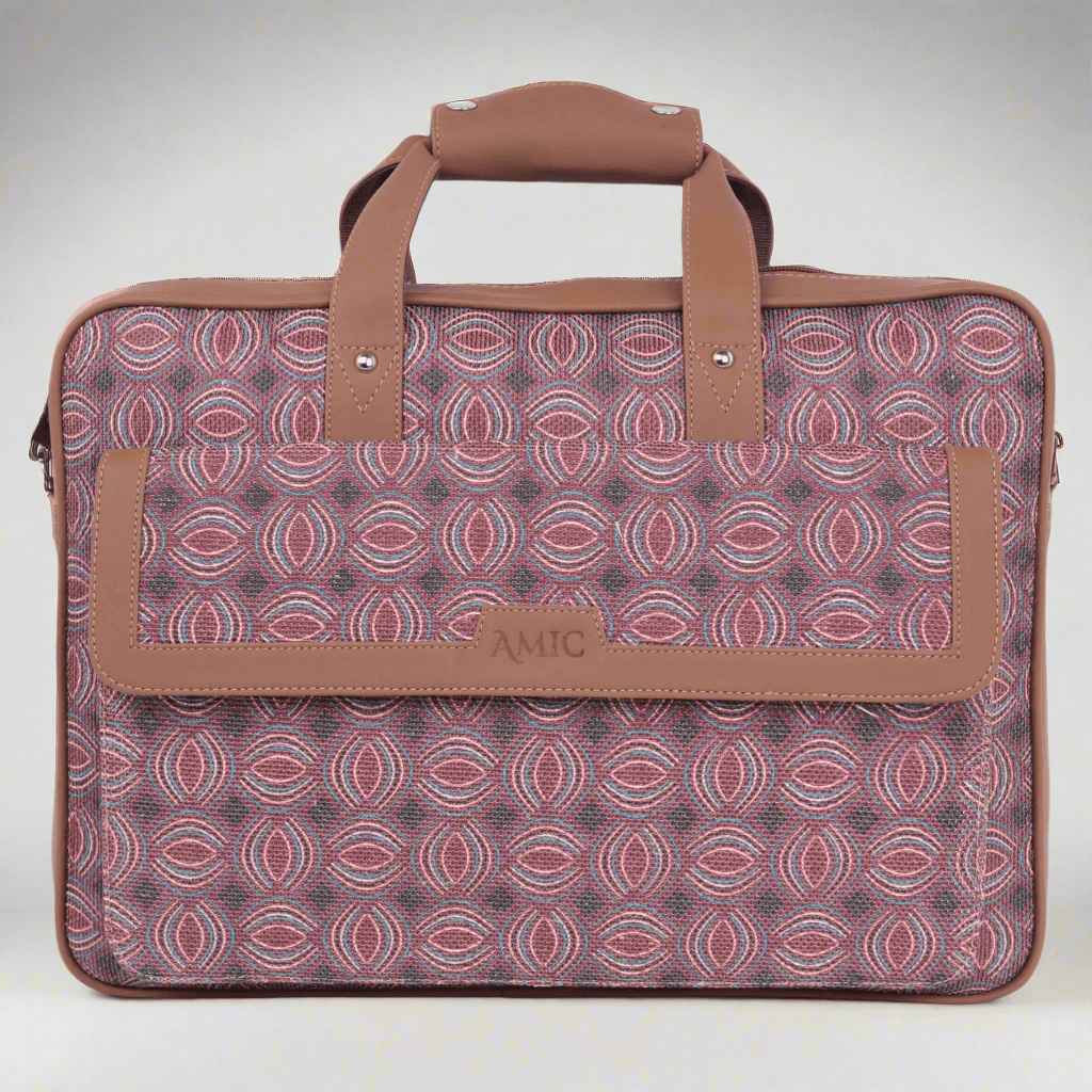 Premium Laptop Bag with Red Geometric Patterns | AMIC - Amic