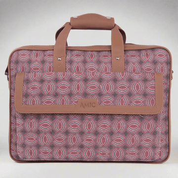 Premium Laptop Bag with Red Geometric Patterns | AMIC - Amic