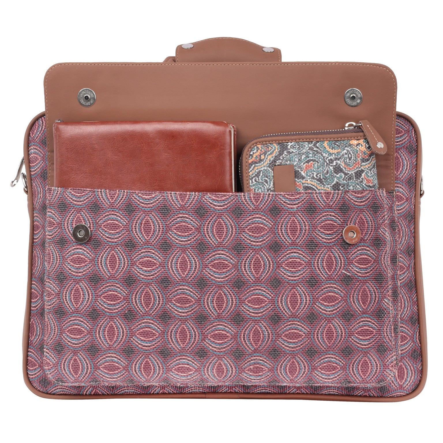Premium Laptop Bag with Red Geometric Patterns | AMIC - Amic