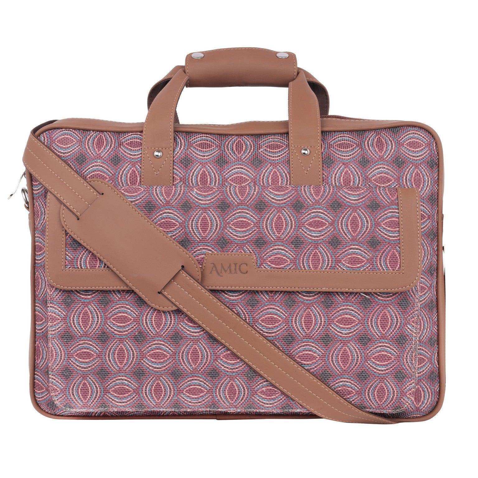 Premium Laptop Bag with Red Geometric Patterns | AMIC - Amic