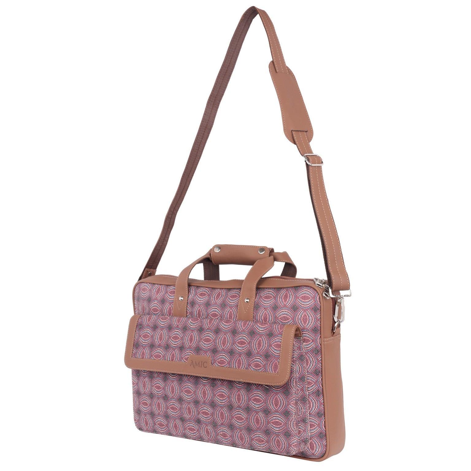 Premium Laptop Bag with Red Geometric Patterns | AMIC - Amic