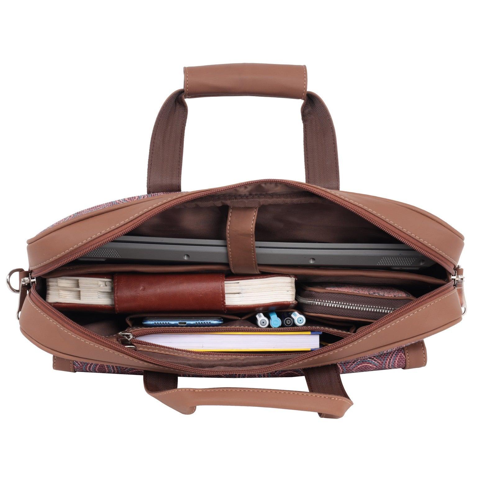 Premium Laptop Bag with Red Geometric Patterns | AMIC - Amic