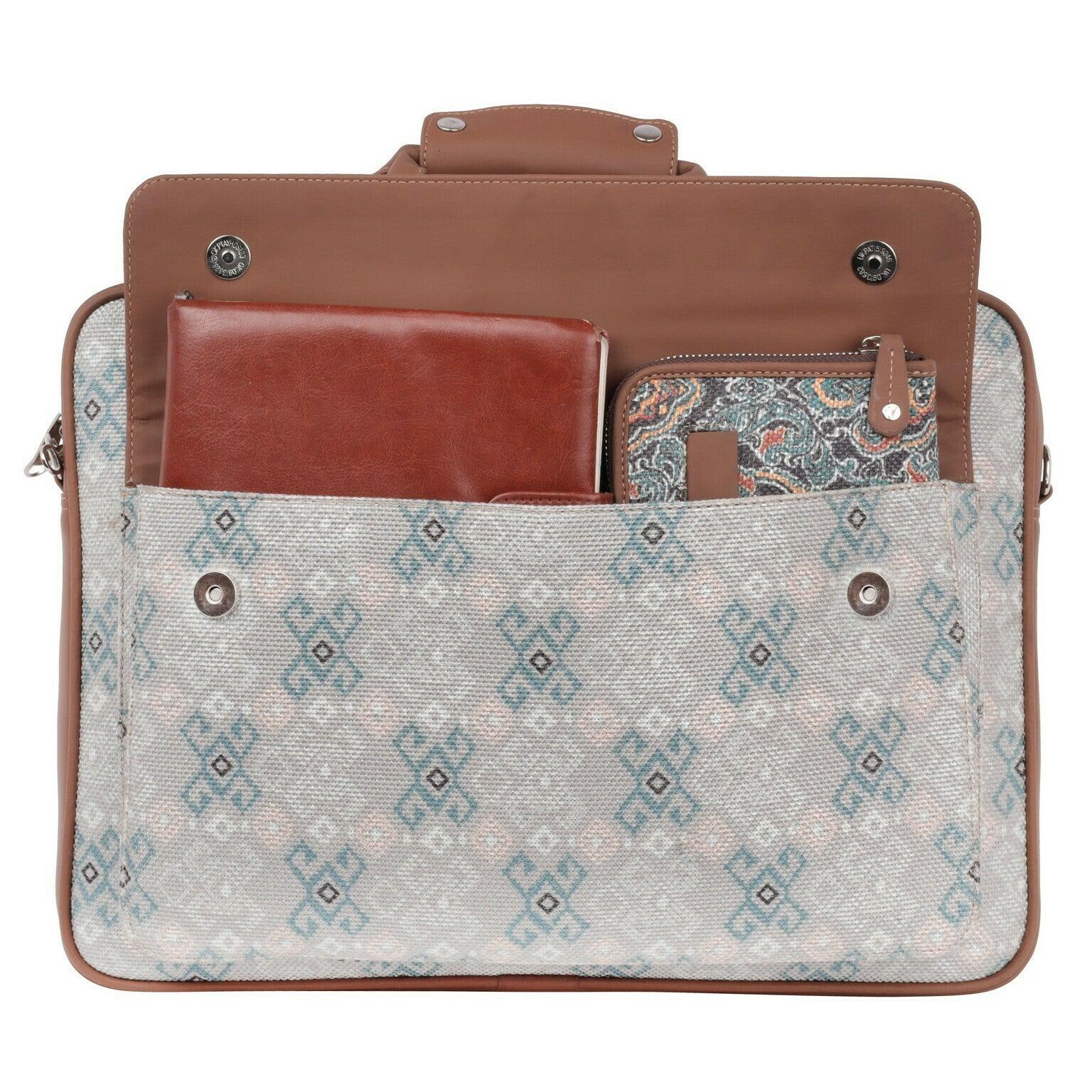 Amic Vegan Leather Laptop Bag – Elegant Diamond Pattern in Subtle Hues - Amic
