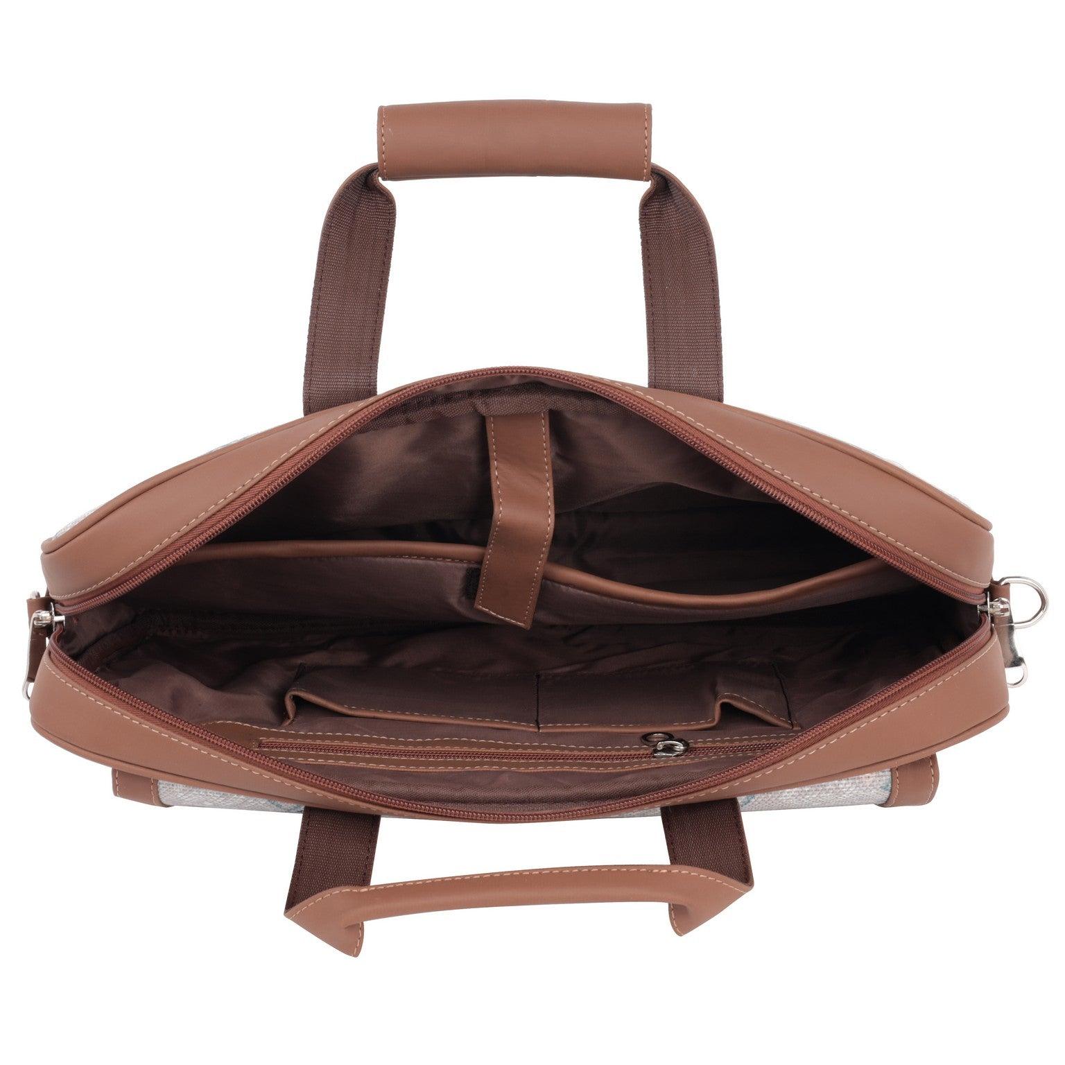 Amic Vegan Leather Laptop Bag – Elegant Diamond Pattern in Subtle Hues - Amic