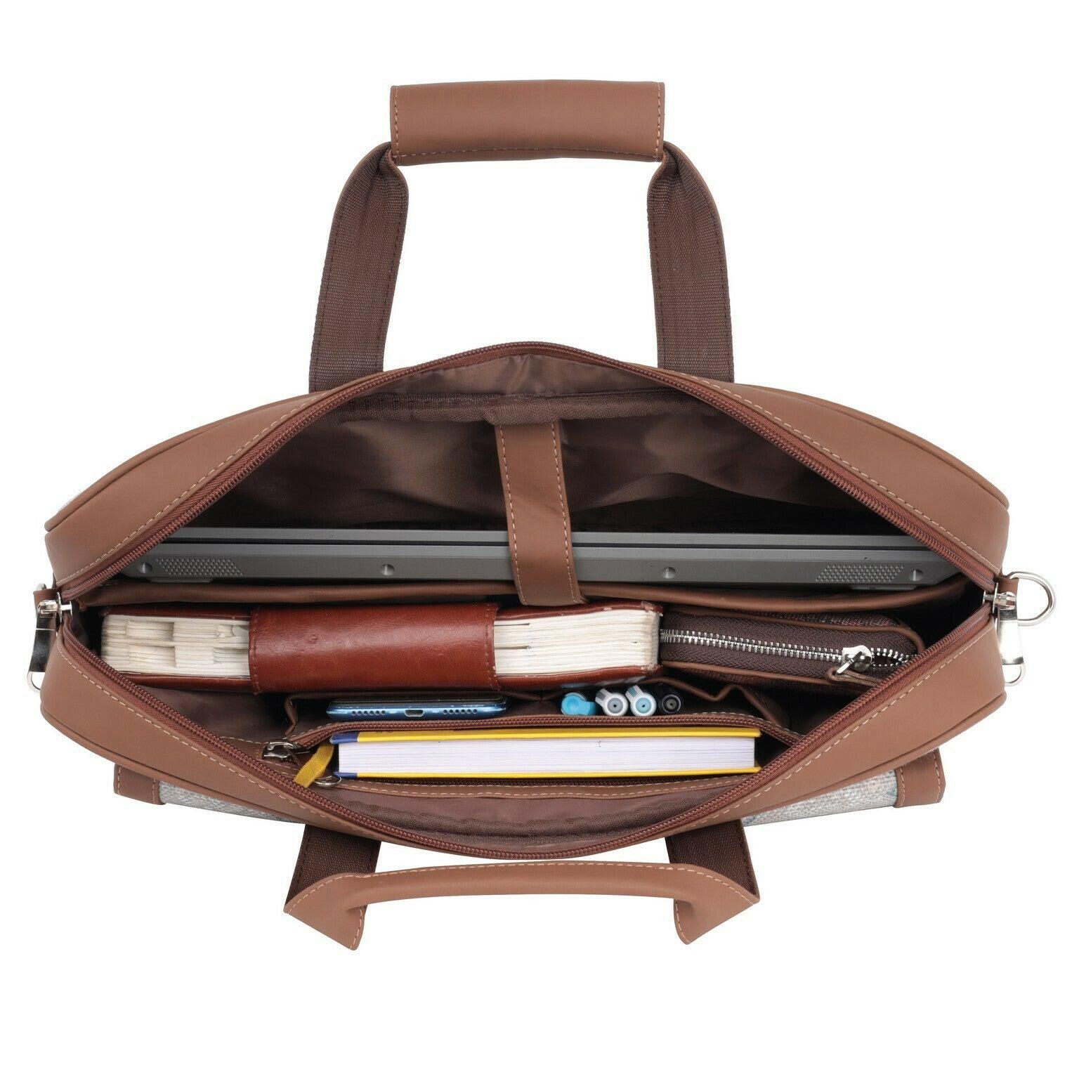 Amic Vegan Leather Laptop Bag – Elegant Diamond Pattern in Subtle Hues - Amic