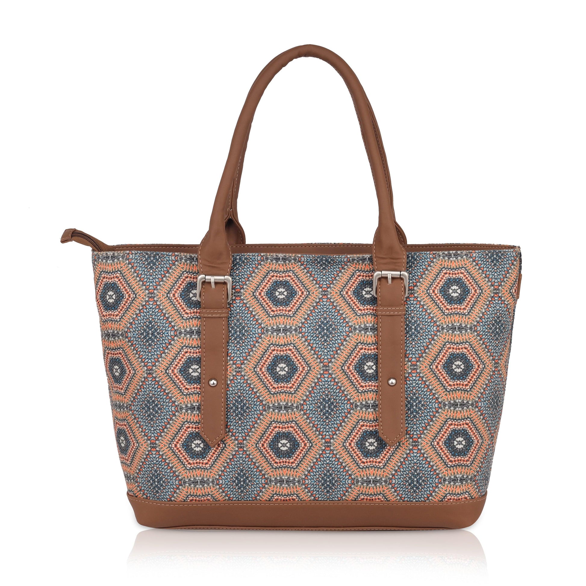 Hexagon Pattern Vegan Leather Tote Bag for Women - Elegant & Versatile | Amic Bags - Amic