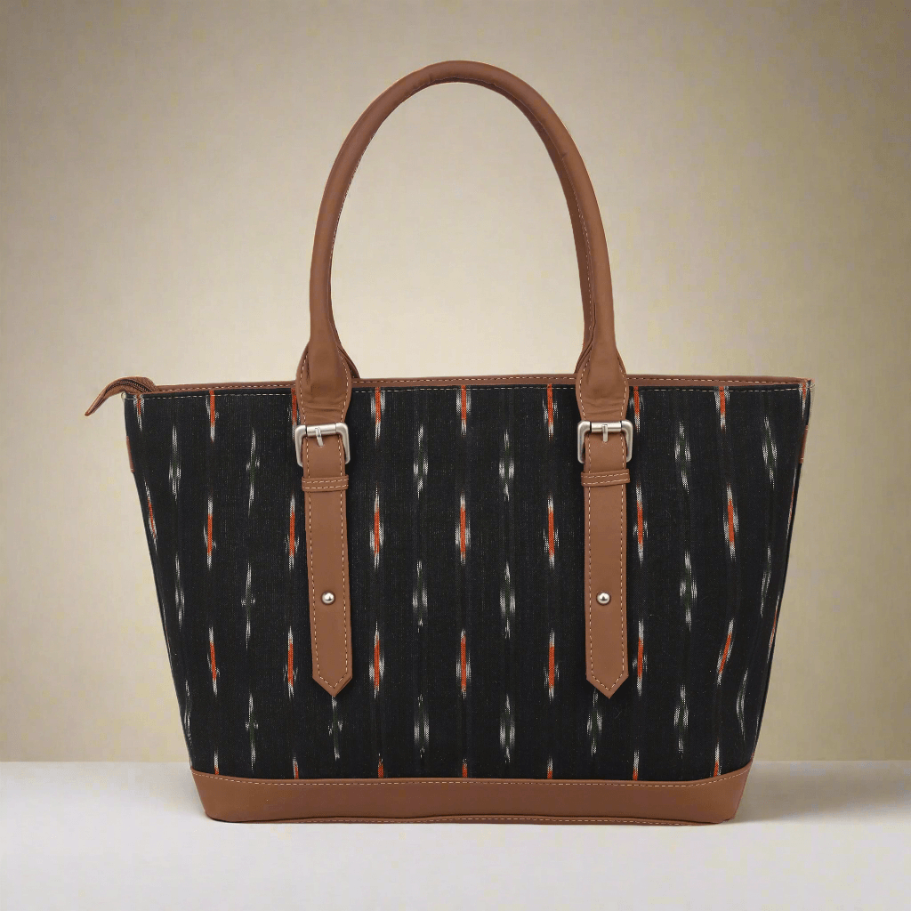 Classic Ikat Vegan Leather Tote Bag for Women - Stylish & Functional | Amic Bags - Amic