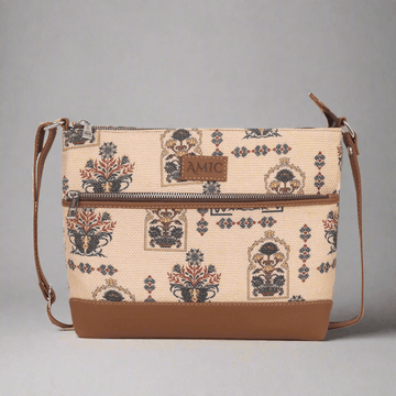 Stylish Beige Printed Side Shoulder Bag | AMIC - Amic