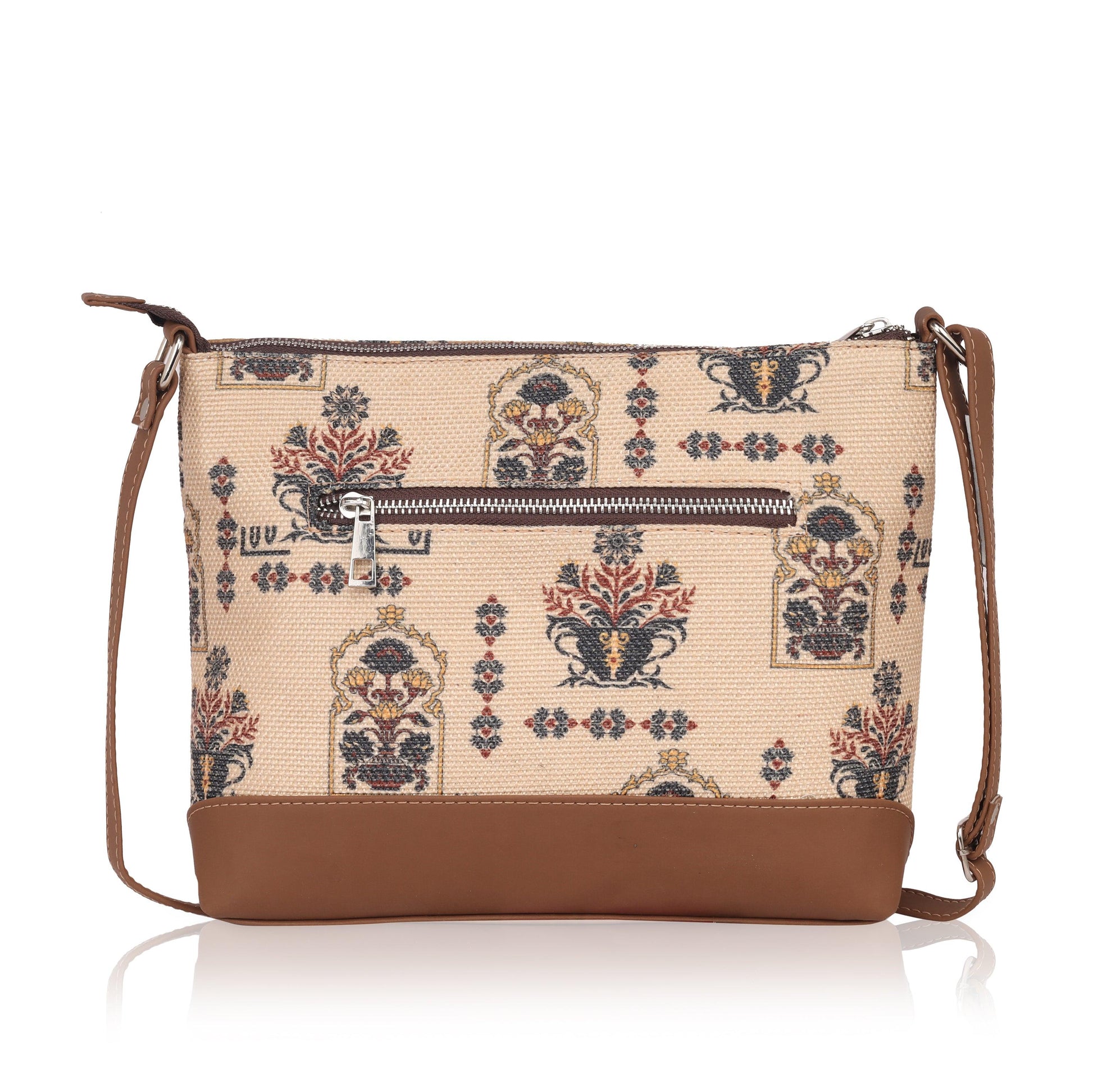 Stylish Beige Printed Side Shoulder Bag | AMIC - Amic