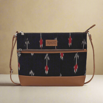 Amic Black Ikat Side Shoulder Bag - Amic