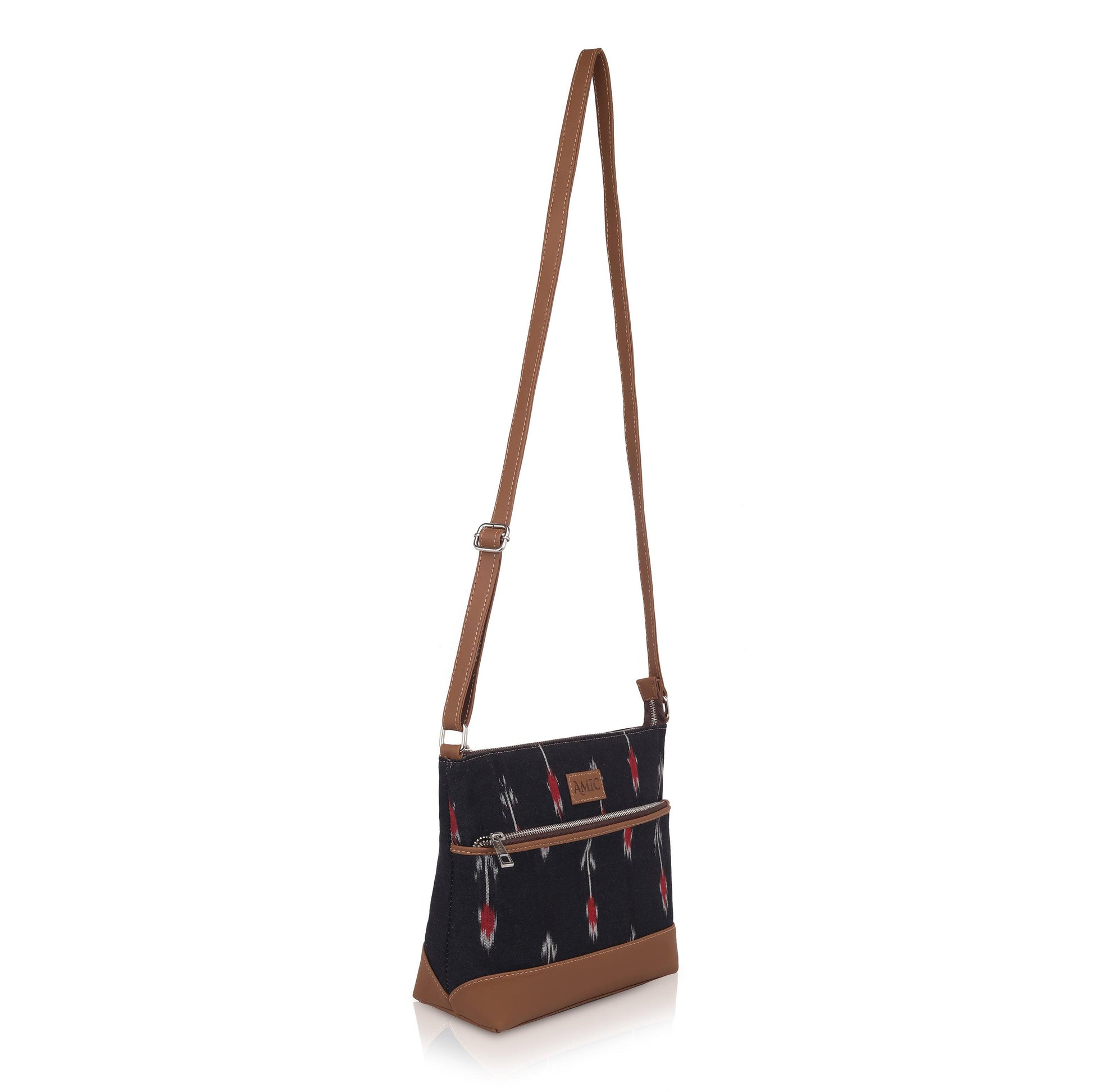 Amic Black Ikat Side Shoulder Bag - Amic