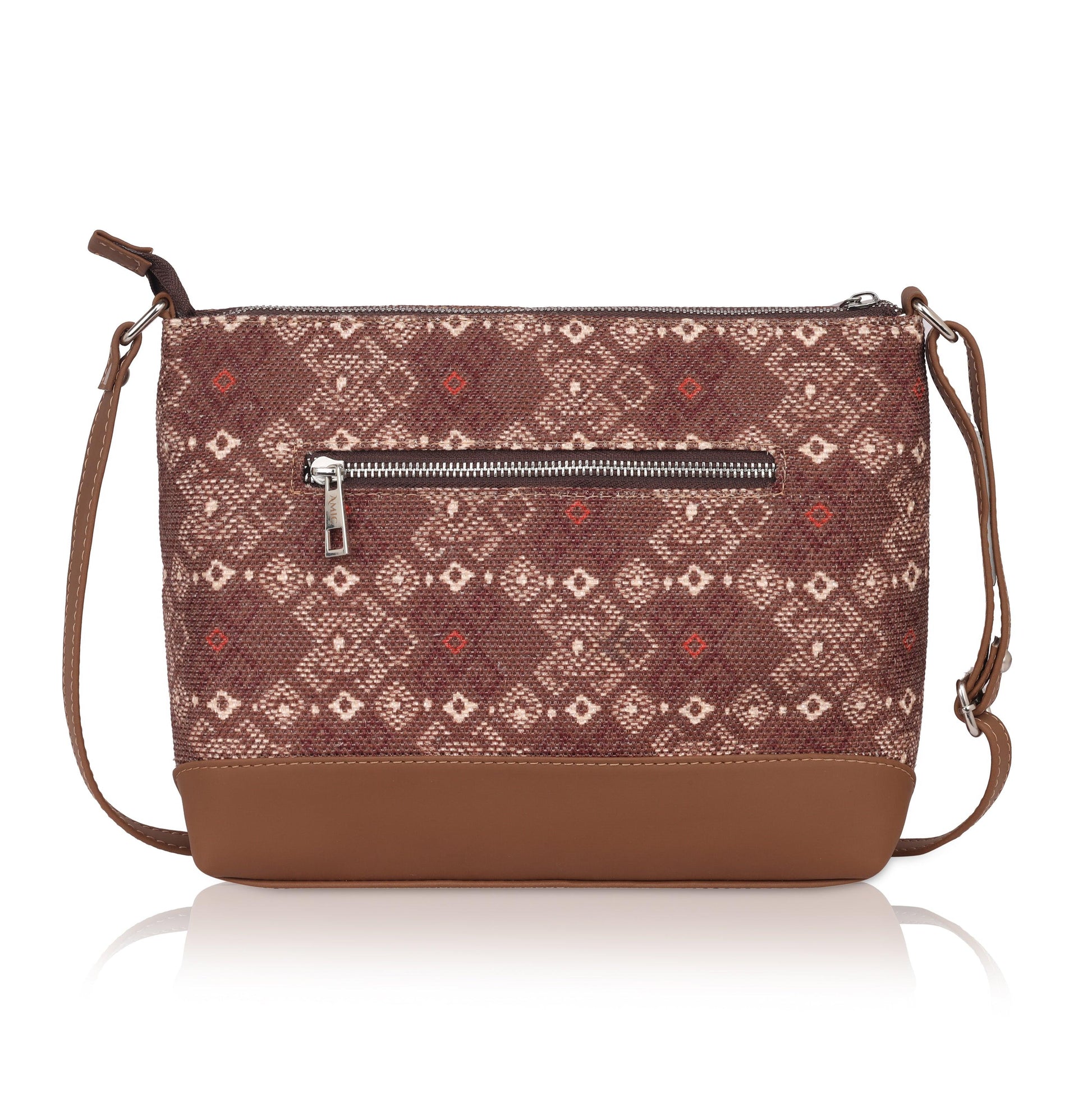 Elegant Brown Printed Side Shoulder Bag | AMIC - Amic