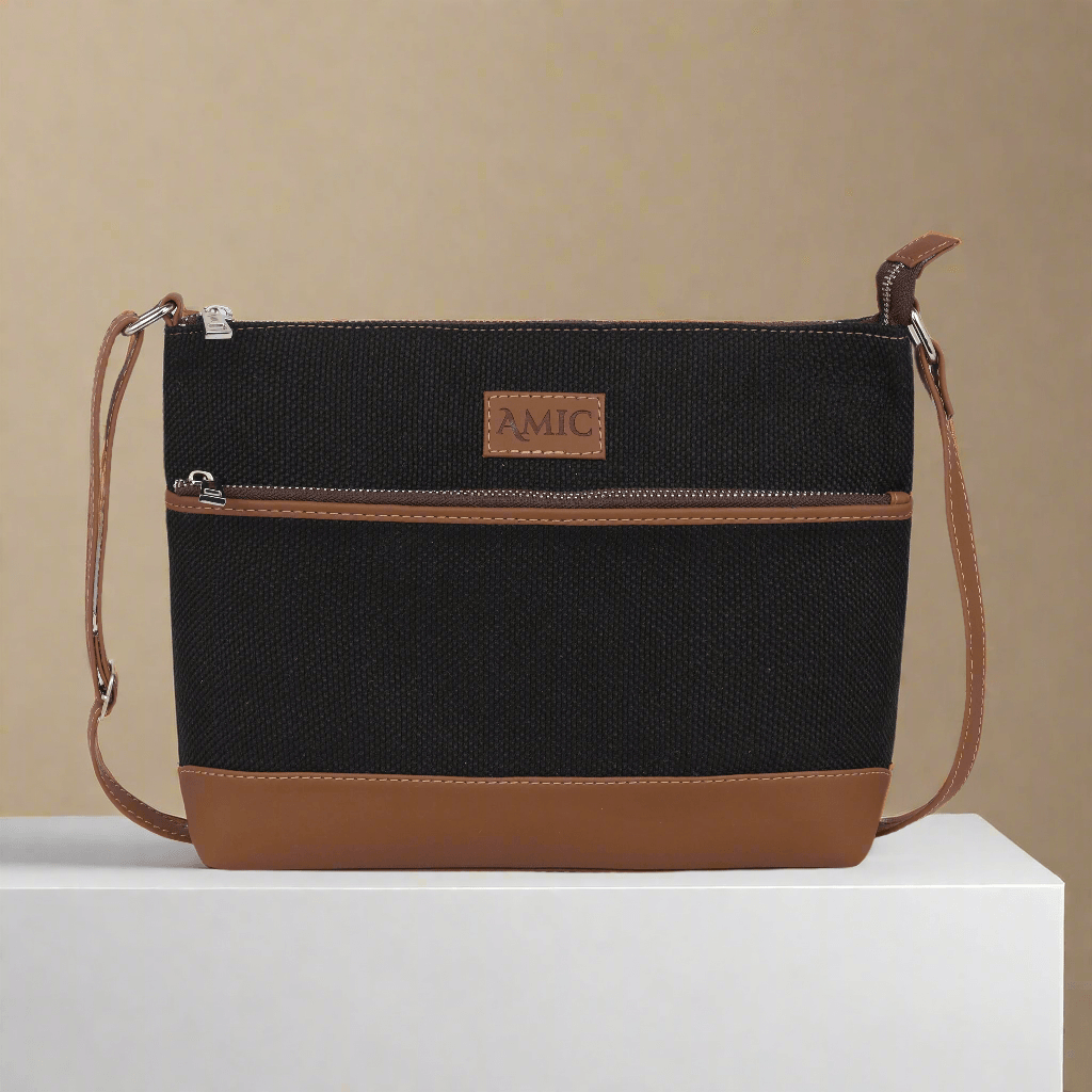 Amic Classic Black Side Shoulder Bag - Amic