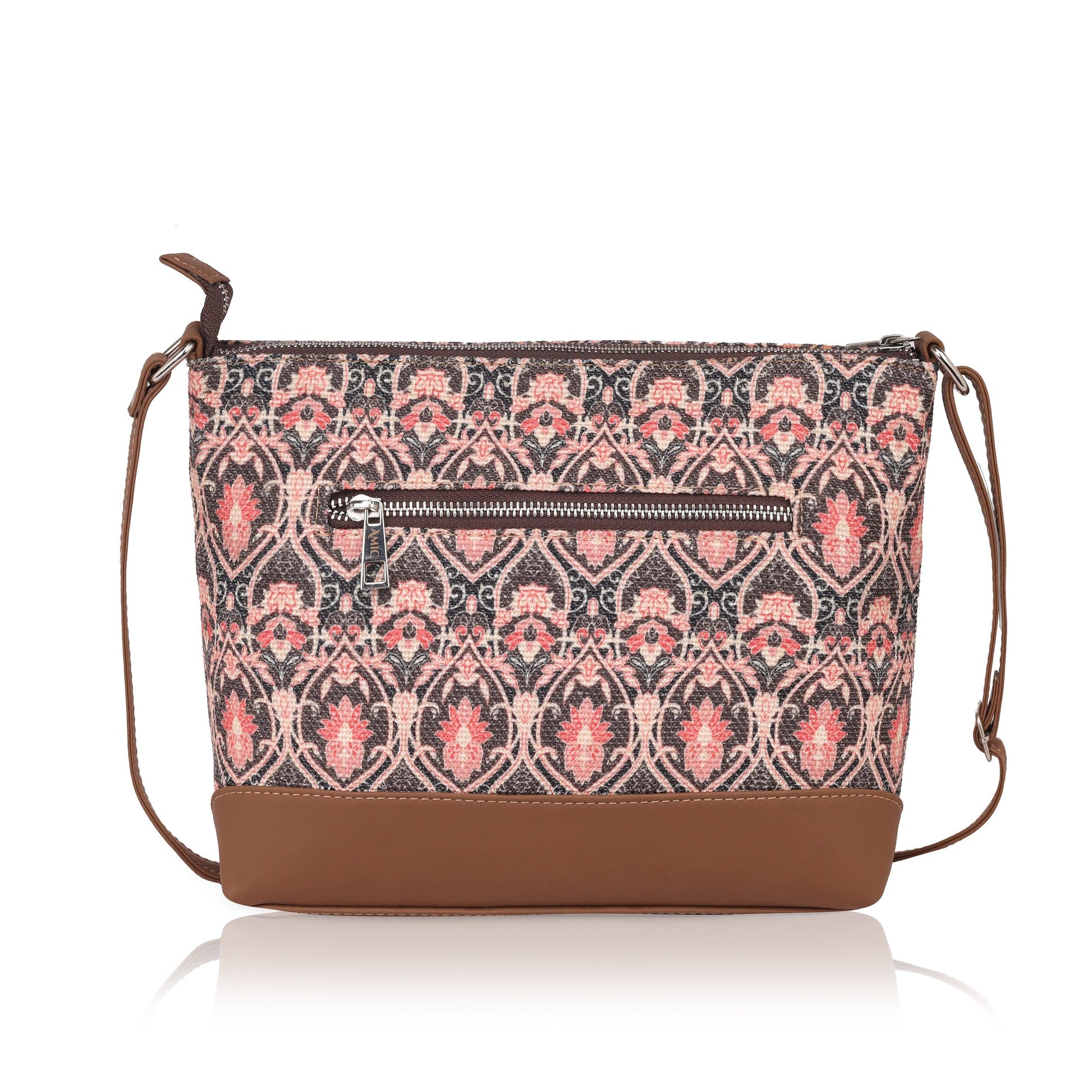 Trendy Pink Side Shoulder Bag with Floral Accents | AMIC - Amic