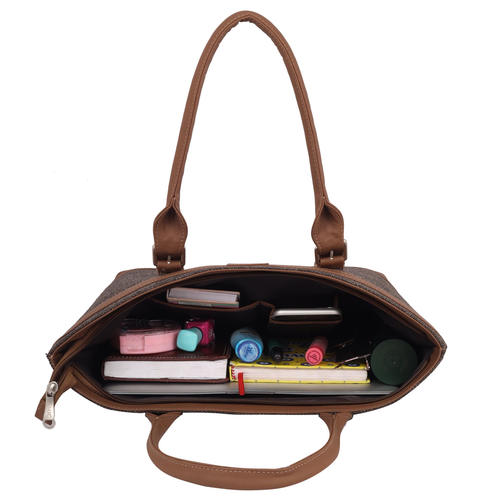 Classic Vegan Leather Tote Bag for Women - Charcoal Grey | Amic Bags - Amic
