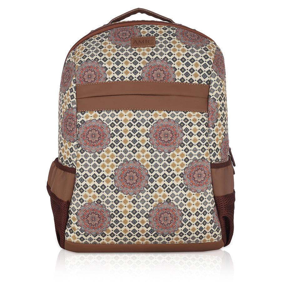 Amic Laptop Backpack Women Jute Handcrafted Chromoscope Classic Backpack 18 L Backpack - Amic