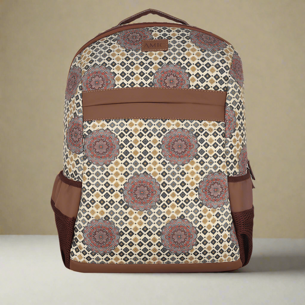 Amic Laptop Backpack Women Jute Handcrafted Chromoscope Classic Backpack 18 L Backpack - Amic