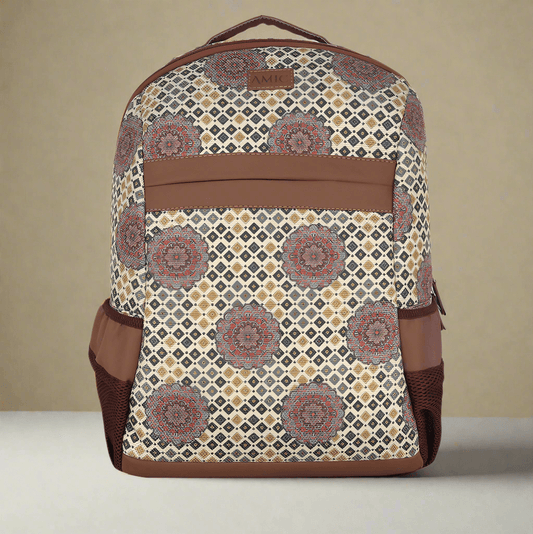 Amic Laptop Backpack Women Jute Handcrafted Chromoscope Classic Backpack 18 L Backpack - Amic