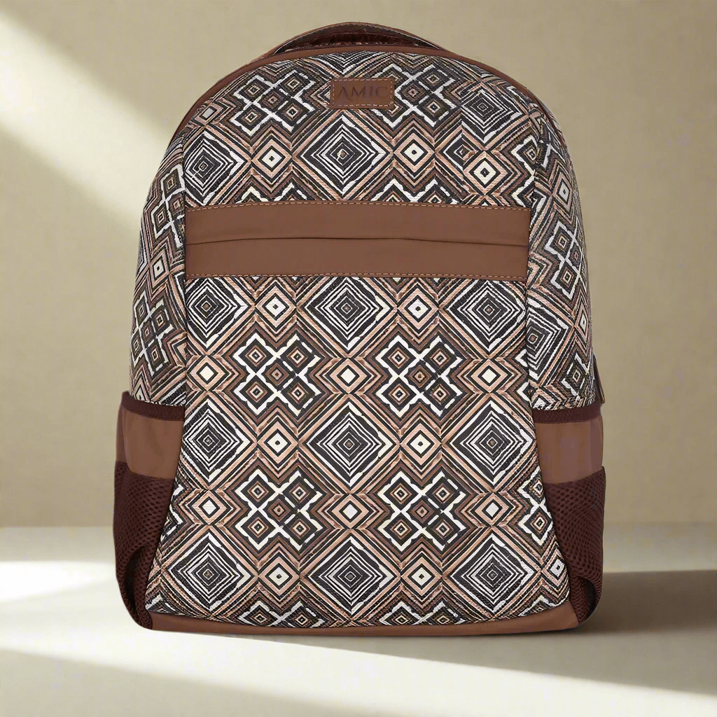 Amic Laptop Backpack Women Jute Handcrafted Artian Angle Classic Backpack 18 L Backpack - Amic