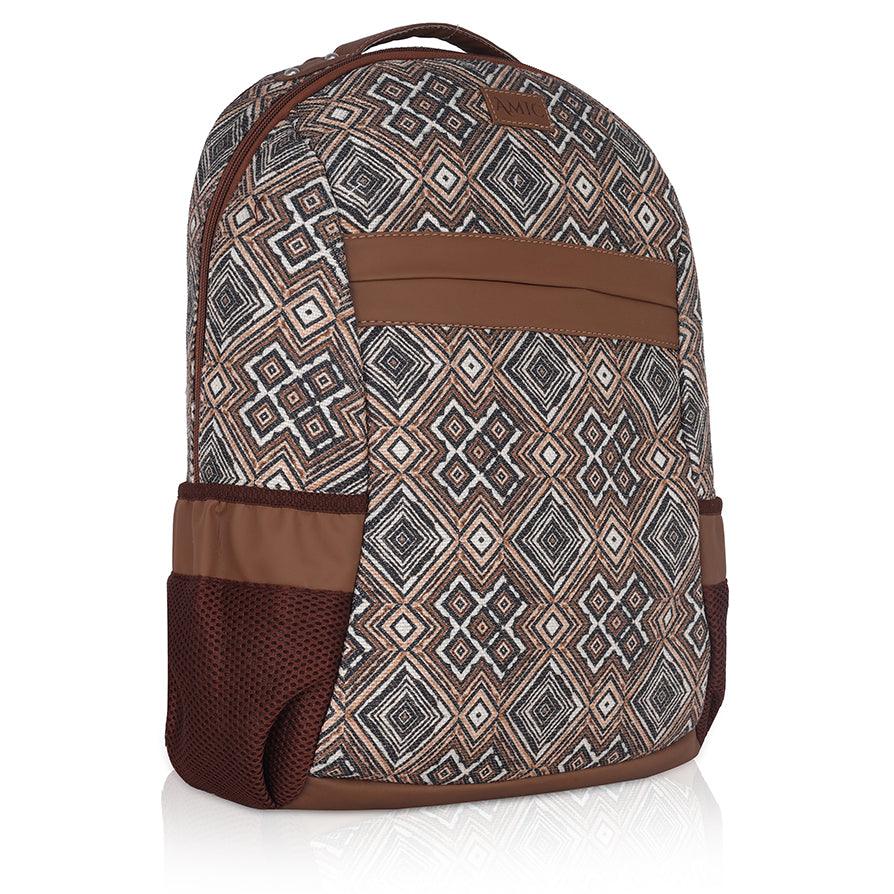 Amic Laptop Backpack Women Jute Handcrafted Artian Angle Classic Backpack 18 L Backpack - Amic