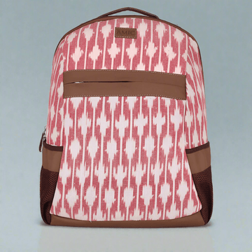 Amic Kashmiri Pink Vegan Leather Laptop Backpack Jute Handcrafted Bag For Women 30 L Backpack - Amic