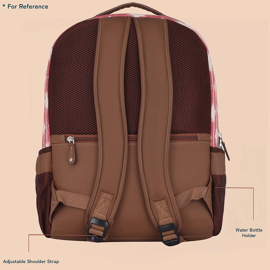 Amic Kashmiri Pink Vegan Leather Laptop Backpack Jute Handcrafted Bag For Women 30 L Backpack - Amic