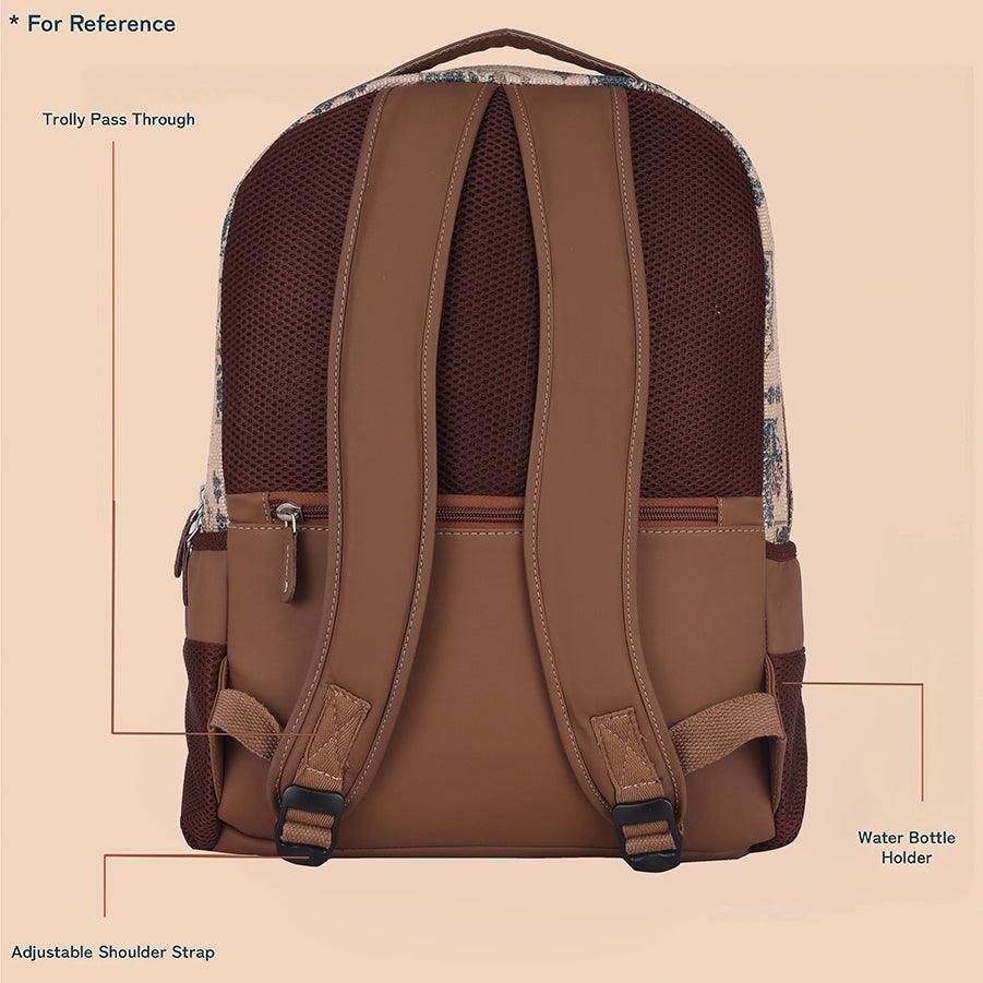 Amic Laptop Backpack Women Jute Handcrafted Artian Angle Classic Backpack 18 L Backpack - Amic