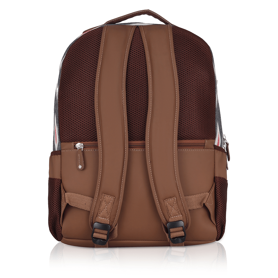 Amic Ikkat Luxury Vegan Leather Laptop Backpack Jute Handcrafted Bag For Women 30 L Backpack - Amic