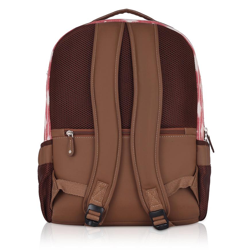 Amic Kashmiri Pink Vegan Leather Laptop Backpack Jute Handcrafted Bag For Women 30 L Backpack - Amic