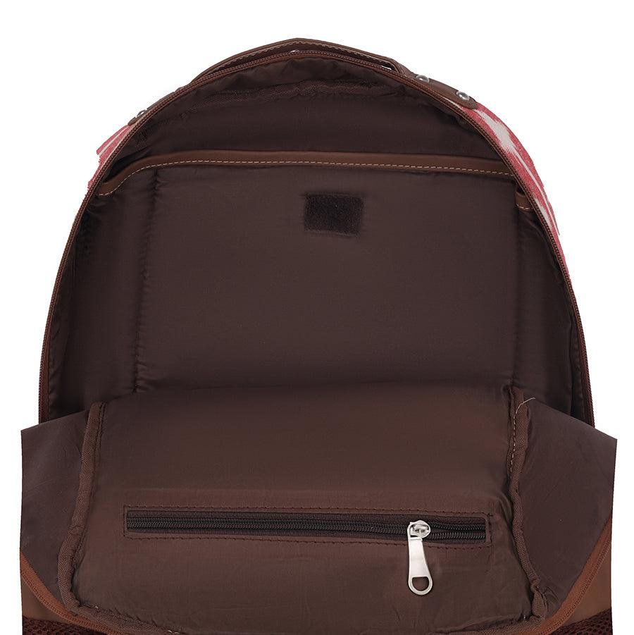 Amic Kashmiri Pink Vegan Leather Laptop Backpack Jute Handcrafted Bag For Women 30 L Backpack - Amic