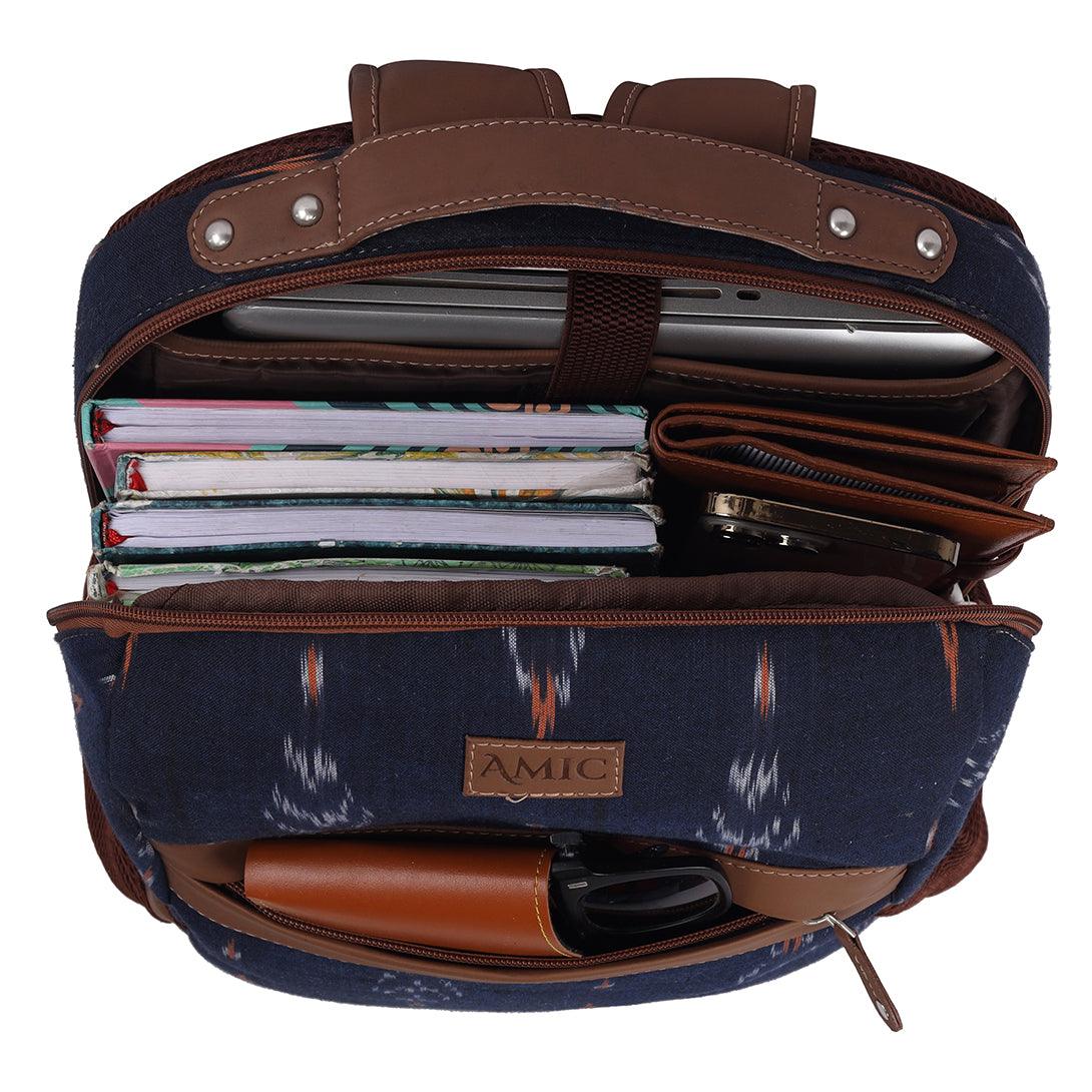 Amic Women Ikkat Classic Backpack 18 L Laptop Backpack - Amic