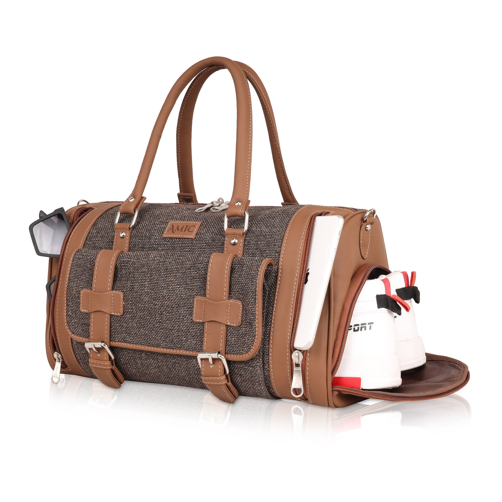 Amic Brown Classic Duffle - Amic