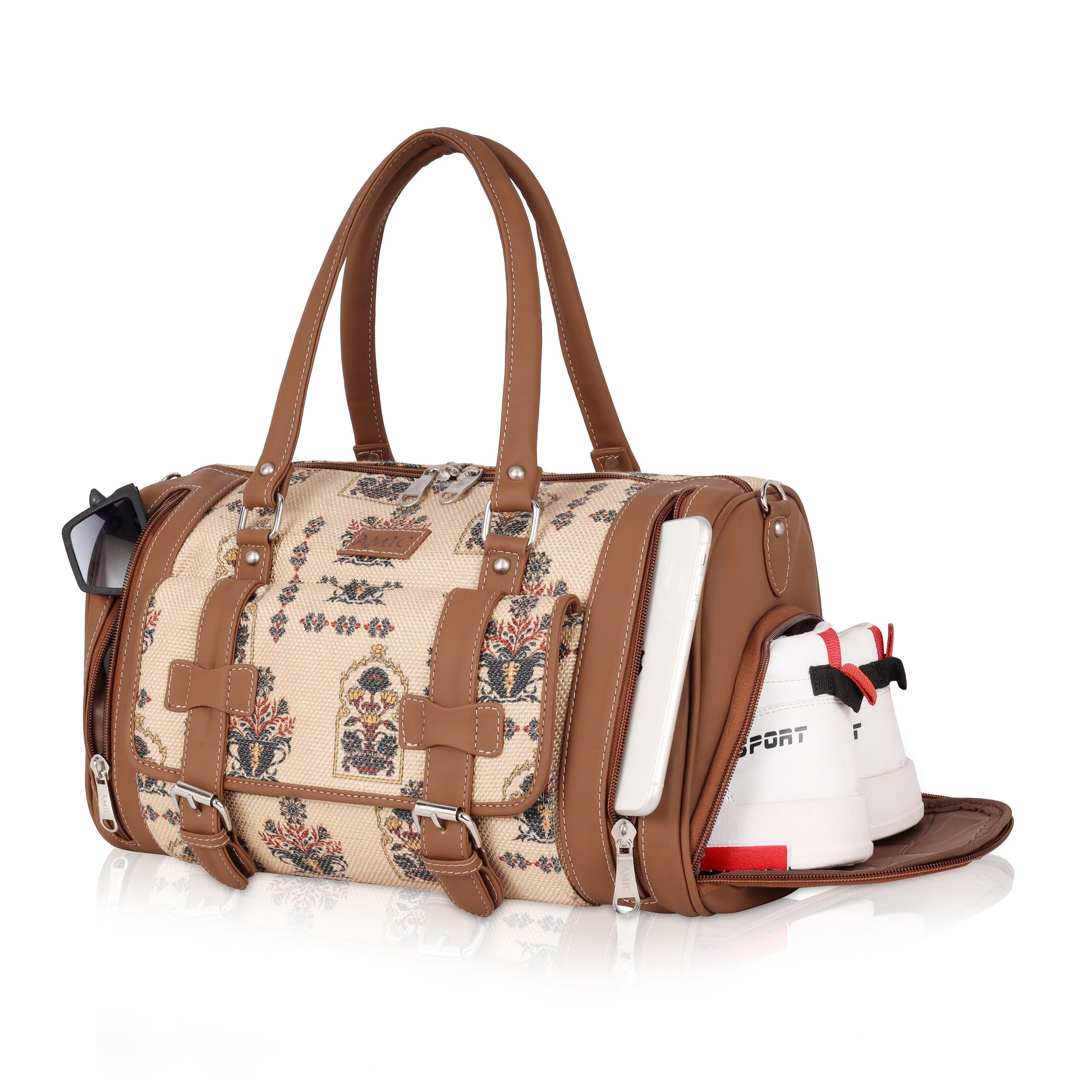Amic Weekender Travel Duffle Bag with Separate Shoe/Laundry Compartment for Women Duffel Without Wheels - Amic