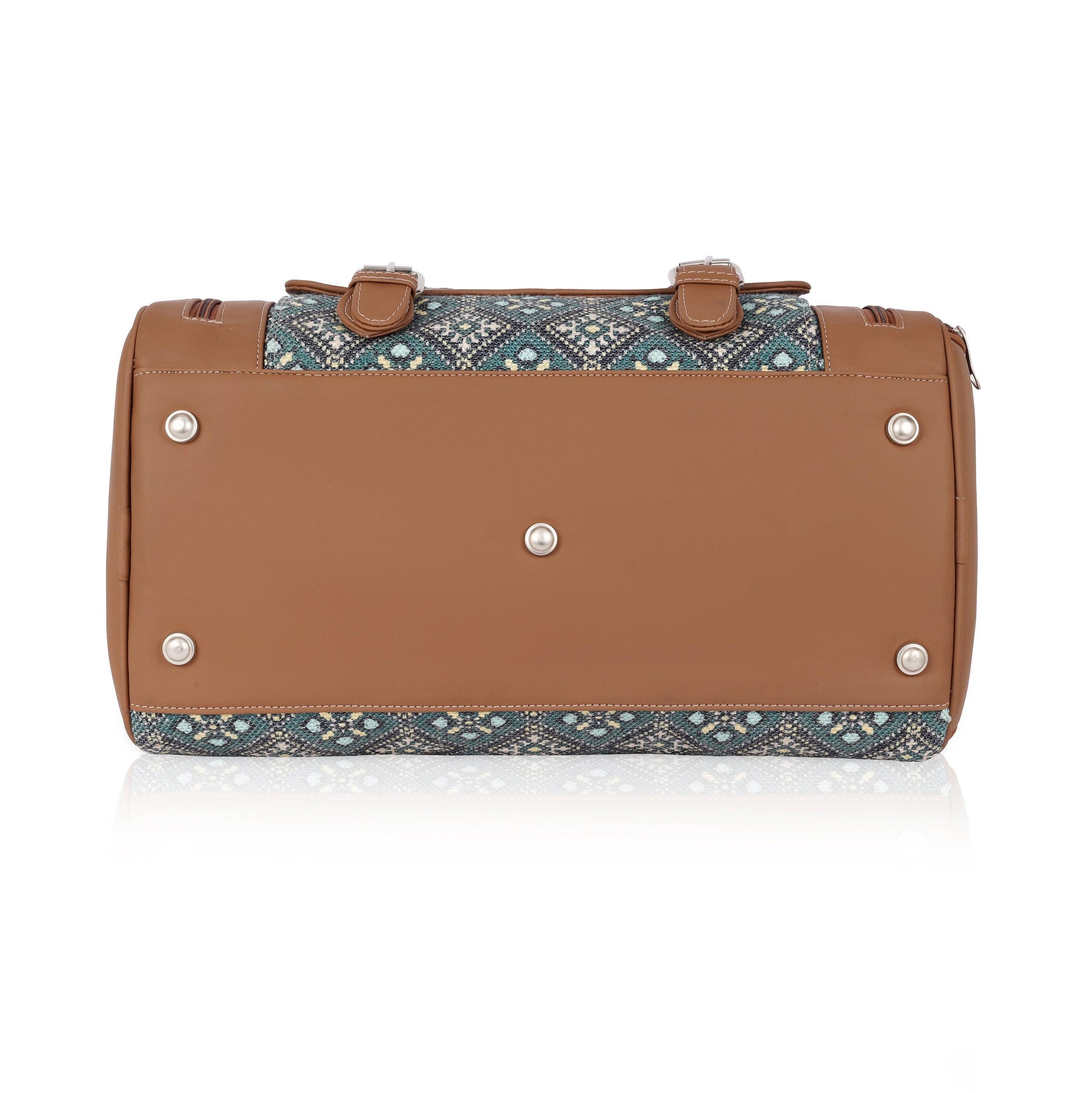 Amic Jute Printed Handcrafted Travel Bag, Luggage Shoulder Bag Duffel Without Wheels - Amic