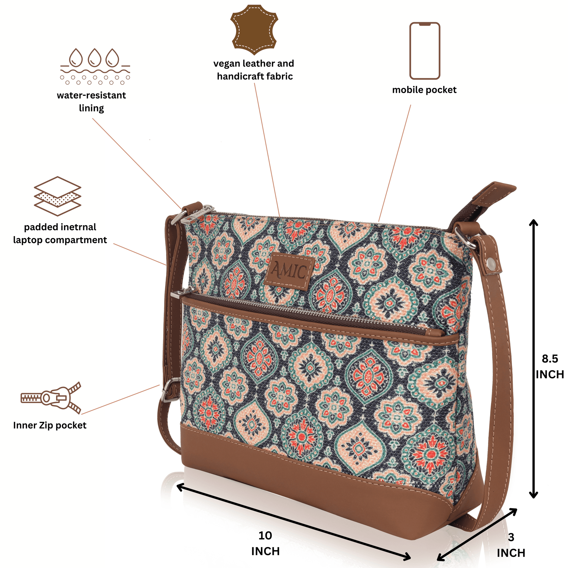 Stylish Floral Printed Side Shoulder Bag | AMIC - Amic