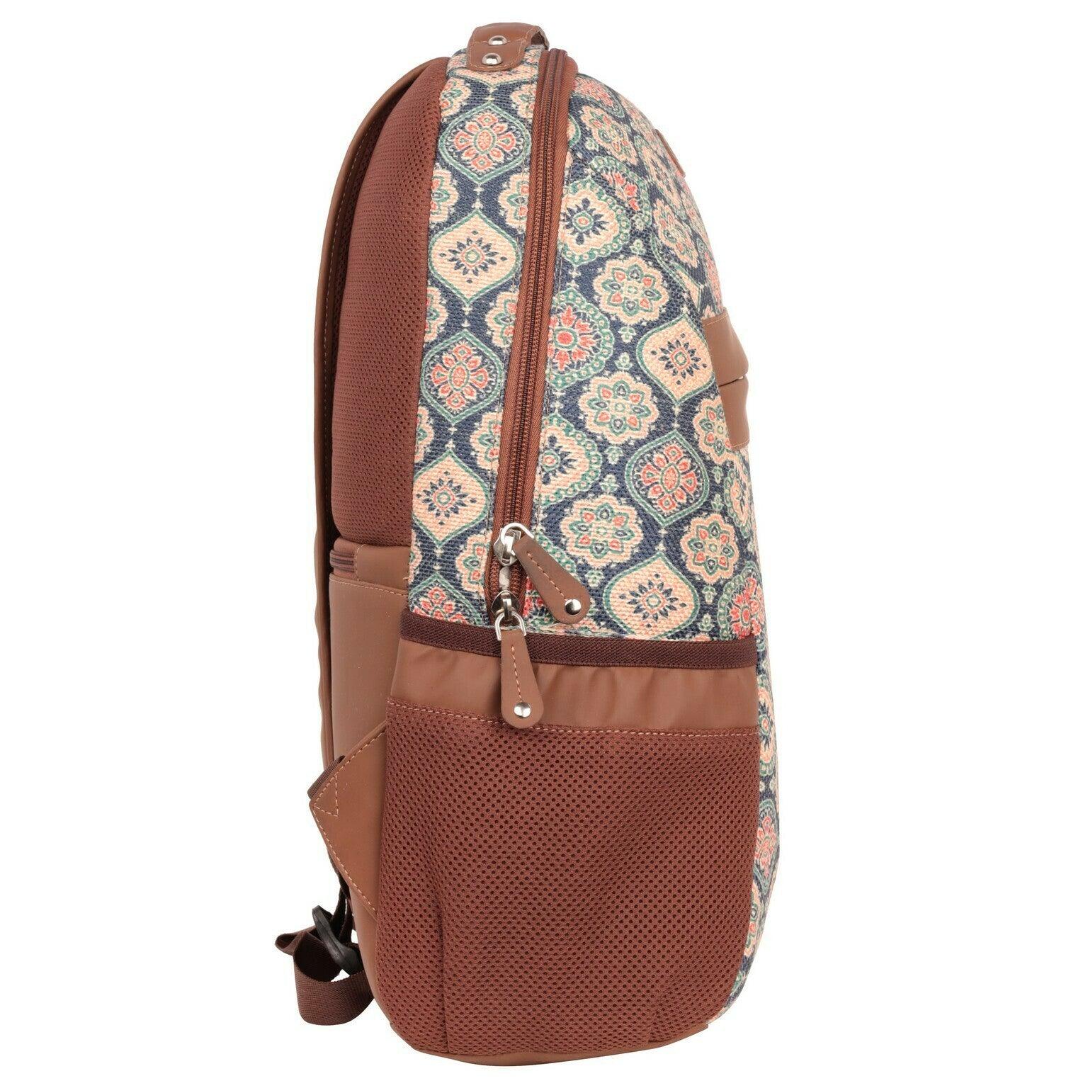 Amic Women Jute Printed Handcrafted Office, College Handbag 18 L Backpack - Amic